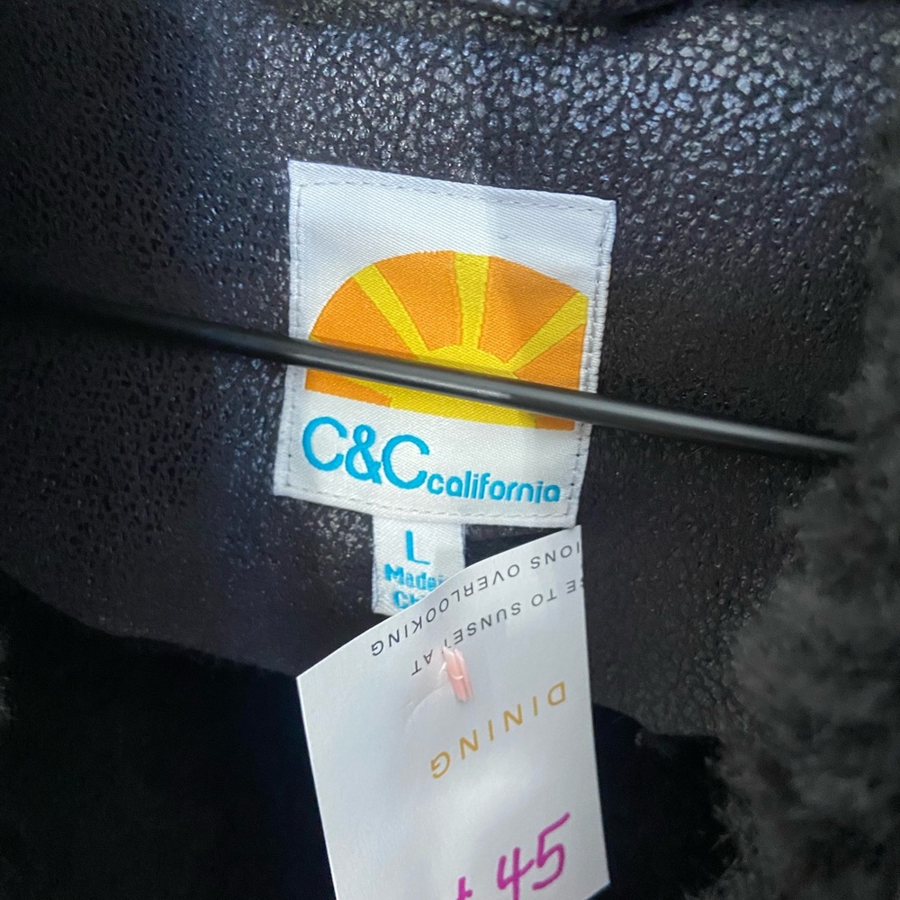 C&C California Black Faux Shearling Teddy Jacket - Picture 8 of 9